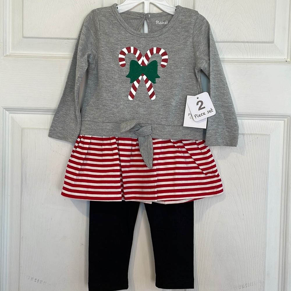 Planet Cotton Size 18 Month 2-Piece Christmas Outfit